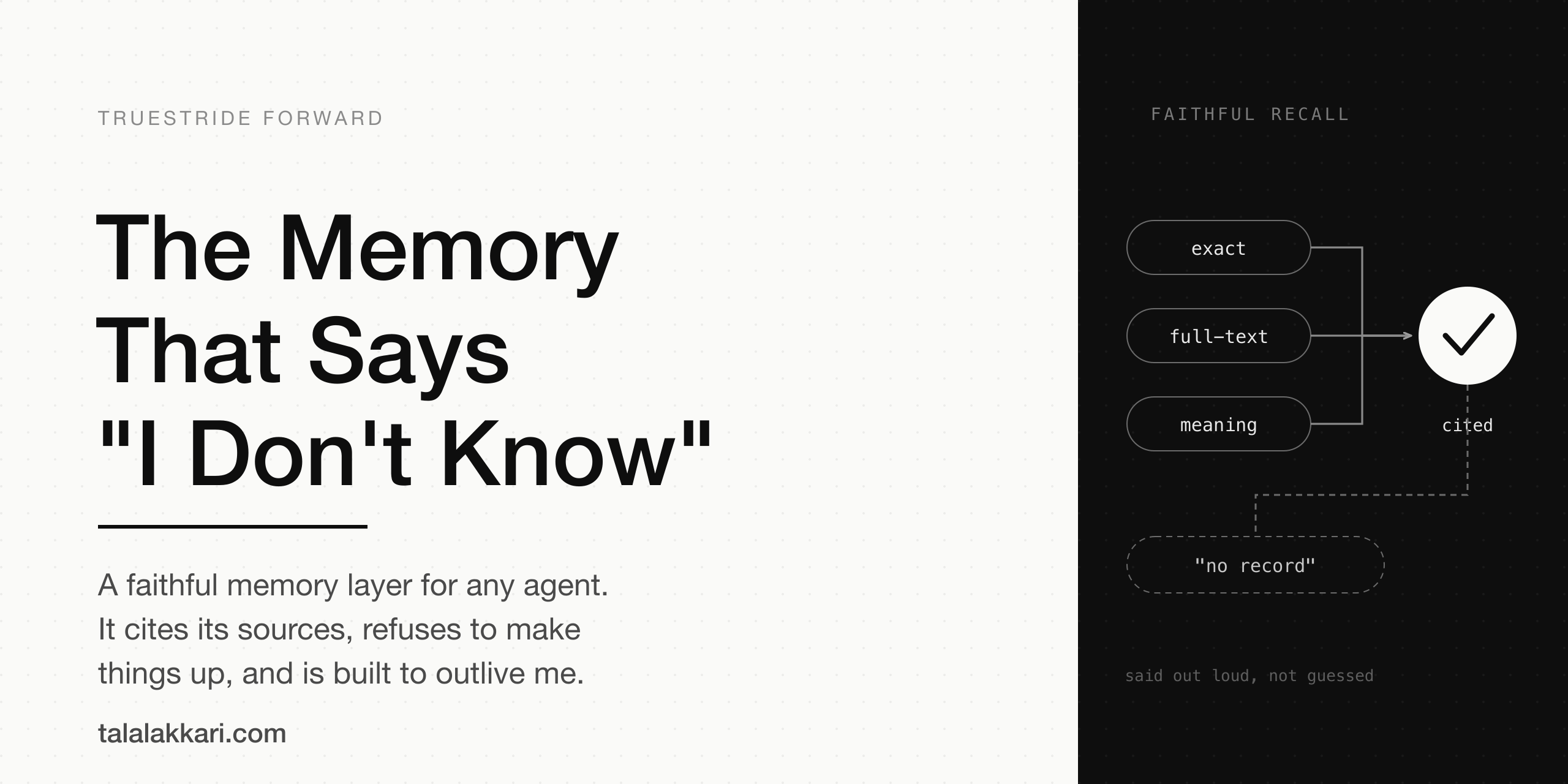 The Memory That Says "I Don't Know"